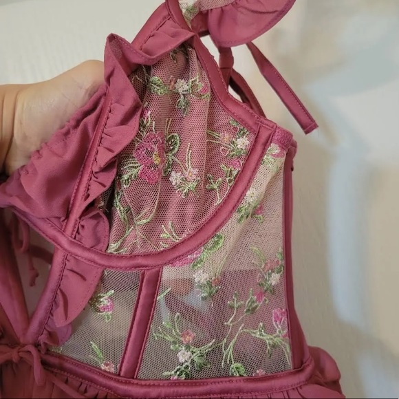 For Love and Lemons Camilla Embroidered Slip Dress M  🍋 💕 - Picture 6 of 8